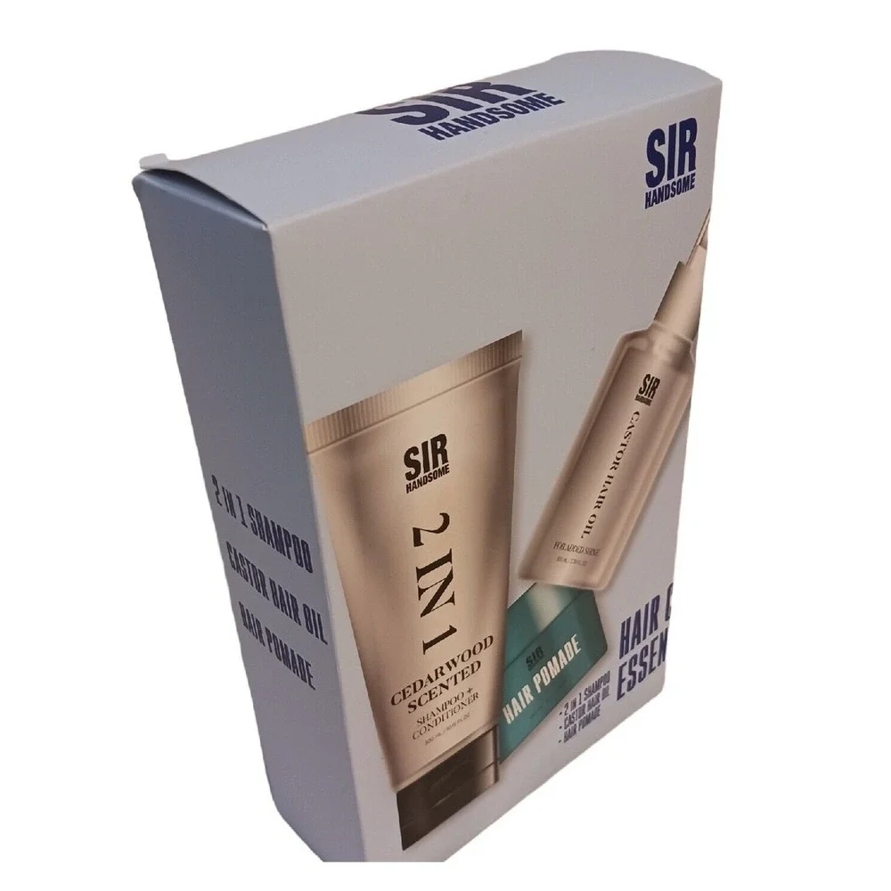 Sir‎ Hansome 3 PRODUCTS Men Hair Care ESSENTIALS Shampoo Hair Oil Shine Pomade